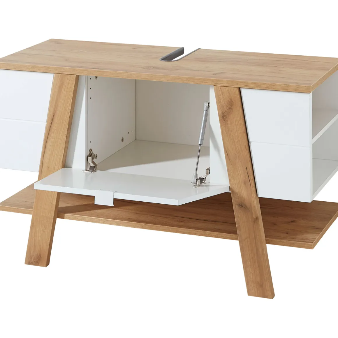 Waschbecken-Unterschrank 111 x 67 x 46 cm weiß/Navarra Eiche