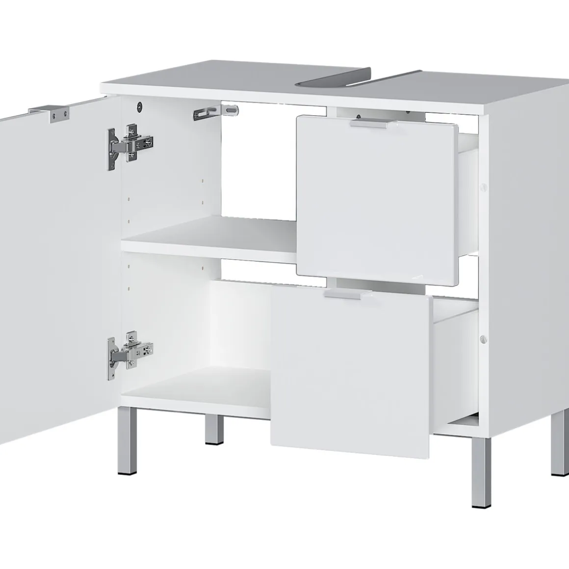 Waschbeckenunterschrank Maureen 2 Schubkästen 60 x 56 x 34 cm weiß
