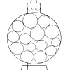 Weihnachtskugel mit Halterungen 77cm schwarz
