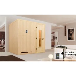 Weka Elementsauna Halmstad Größe 1 Sparset 7,5 kW OS Massivholztuer