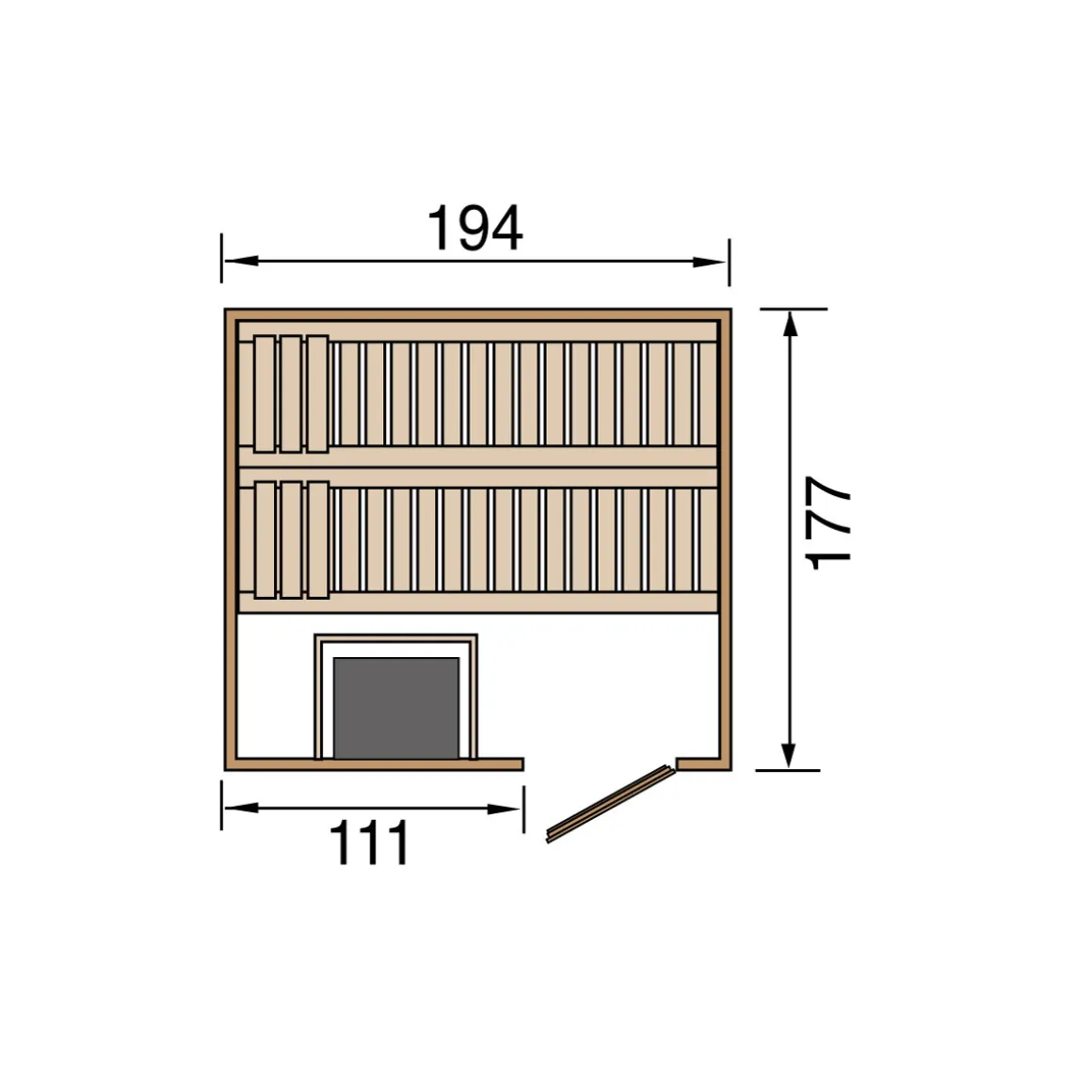 Weka Elementsauna Halmstad Größe 1 Sparset 7,5 kW OS Massivholztuer