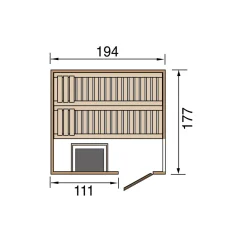 Weka Elementsauna Halmstad Größe 2 Sparset 7,5 kW OS Massivholztuer