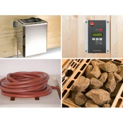 Weka Elementsauna Halmstad Größe 2 Sparset 7,5 kW OS Glastuer und Fenster