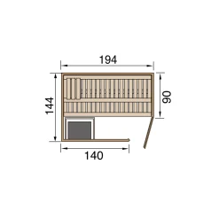 Weka Elementsauna Halmstad Größe 2 Sparset 7,5 kW Bio S Glastuer und Fenster