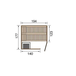 Weka Elementsauna Varberg Größe 1 Sparset 7,5 kW Bio S Glastuer und Fenster