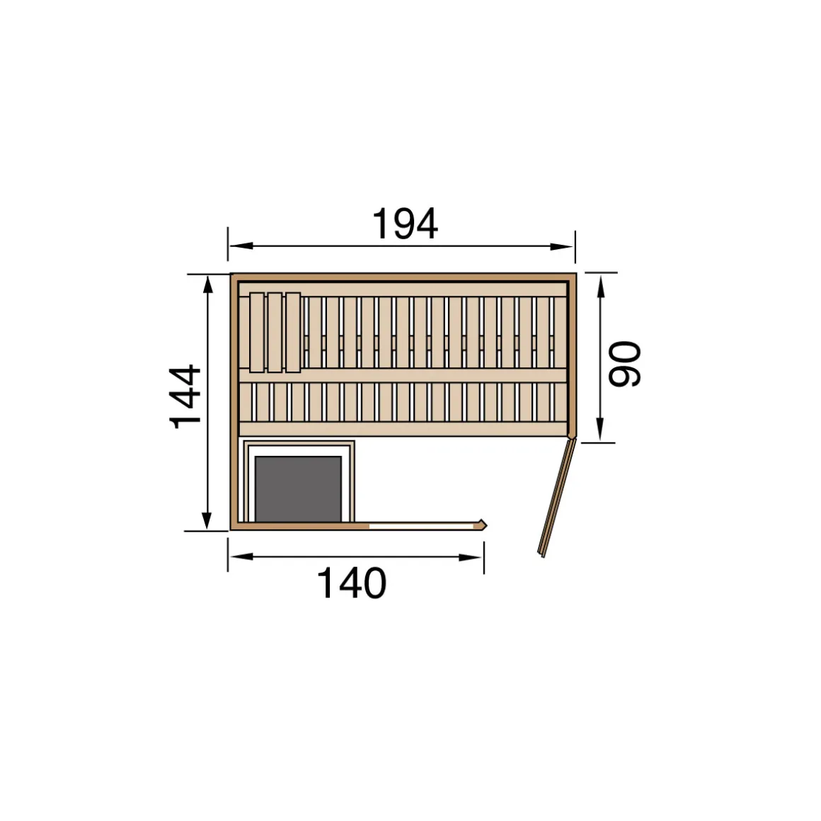 Weka Elementsauna Varberg Eck Größe 1 Sparset 7,5 kW Bio S Glastuer