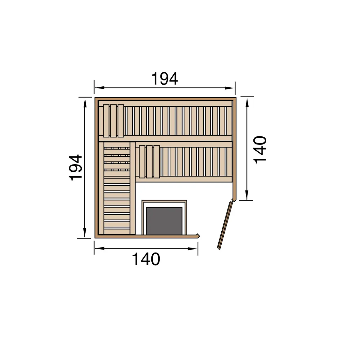 Weka Elementsauna Varberg Größe 2 Sparset 7,5 kW OS Glastuer und Fenster