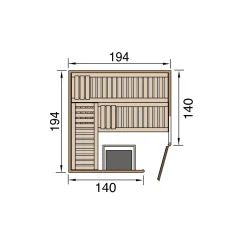 Weka Elementsauna Varberg Größe 3 Sparset 7,5 kW Bio S Massivholztuer