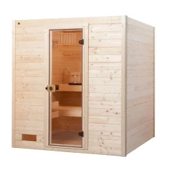 Weka Massivholz-Sauna Valida Größe 1 Sparset 4,5 kW Bio S Glastuer