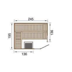 Weka Premium Massivholz-Elementsauna Kemi Eck Größe 3 Sparset 7,5 kW Bio S