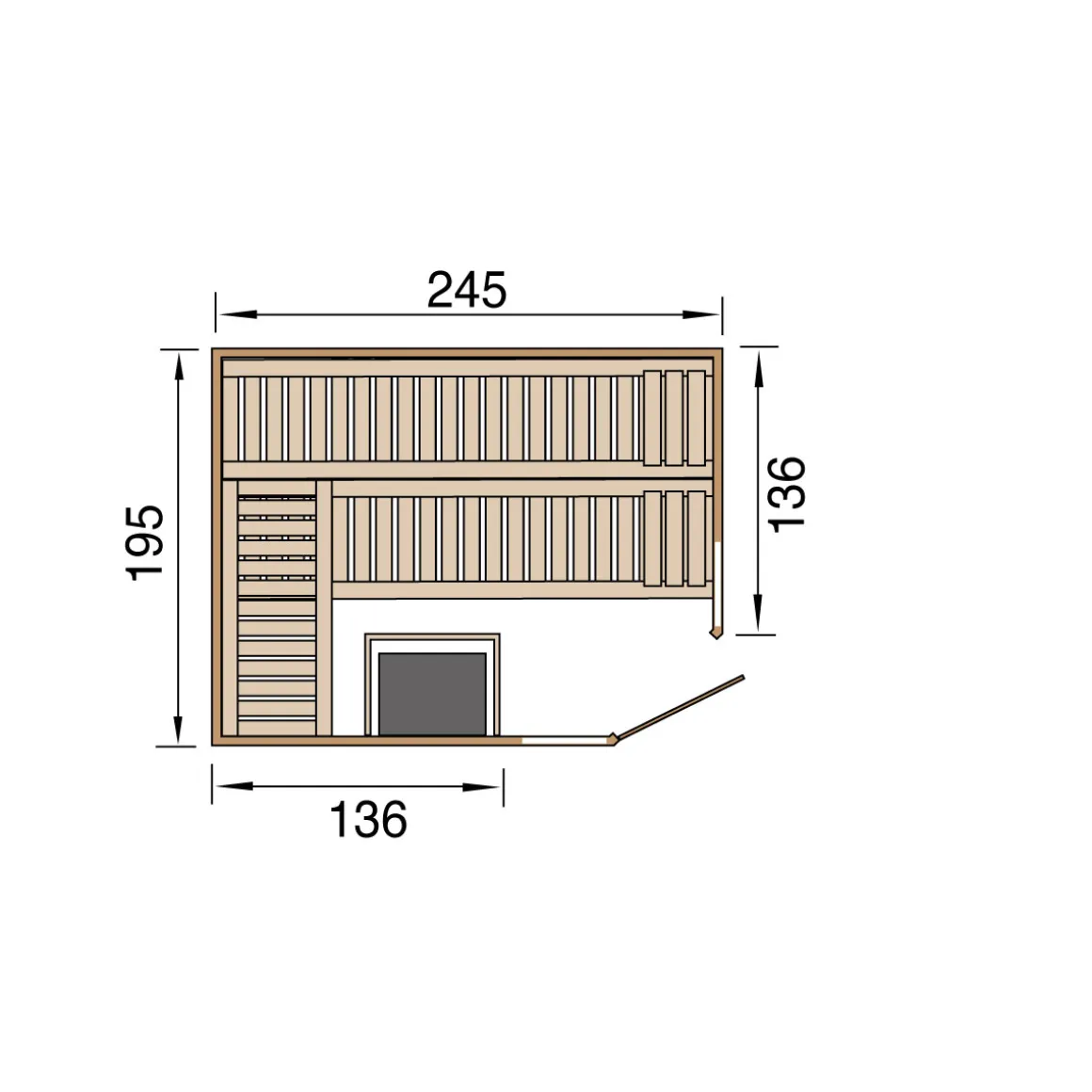 Weka Premium Massivholz-Elementsauna Kemi Eck Größe 3 Sparset 7,5 kW Bio S