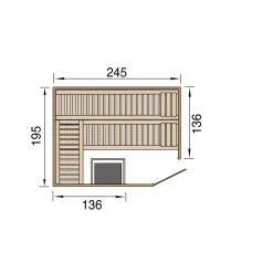 Weka Premium Massivholz-Elementsauna Kemi Größe 2 Sparset 7,5 kW Bio S