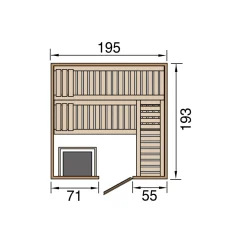 Weka Premium Massivholz-Elementsauna Kemi Größe 3 Sparset 7,5 kW OS