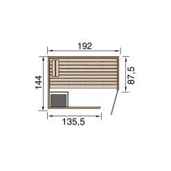 Weka Premium Massivholz-Elementsauna Kemi Größe 1 Sparset 7,5 kW Bio S
