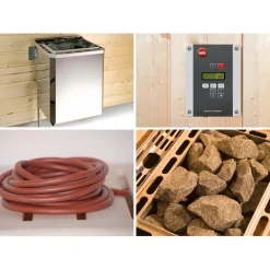 Weka Premium Massivholz-Elementsauna Kemi Größe 4 Sparset 7,5 kW Bio S