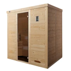 Weka Premium Massivholz-Elementsauna Kemi Eck Größe 3 Sparset 7,5 kW Bio S