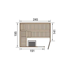 Weka Premium Massivholz-Sauna Turku Eck Größe 3 Sparset 7,5 kW OS Glastuer
