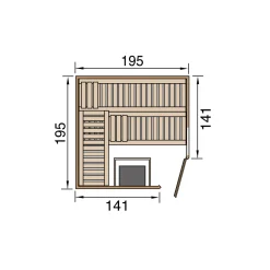 Weka Premium Massivholz-Sauna TURKU Eck Größe 2 Sparset 7,5 kW OS Glastuer