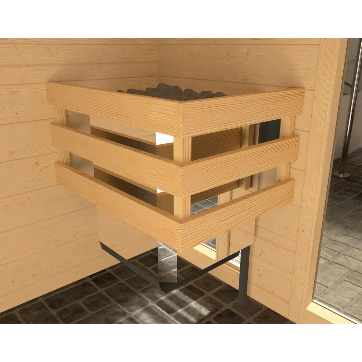 Weka Saunahaus Naantali Sparset 9,0 kW Bio S inkl analoger Steuerung natur