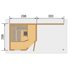 Weka Saunahaus Salo Größe 2 Sparset 7,5 kW OS rot