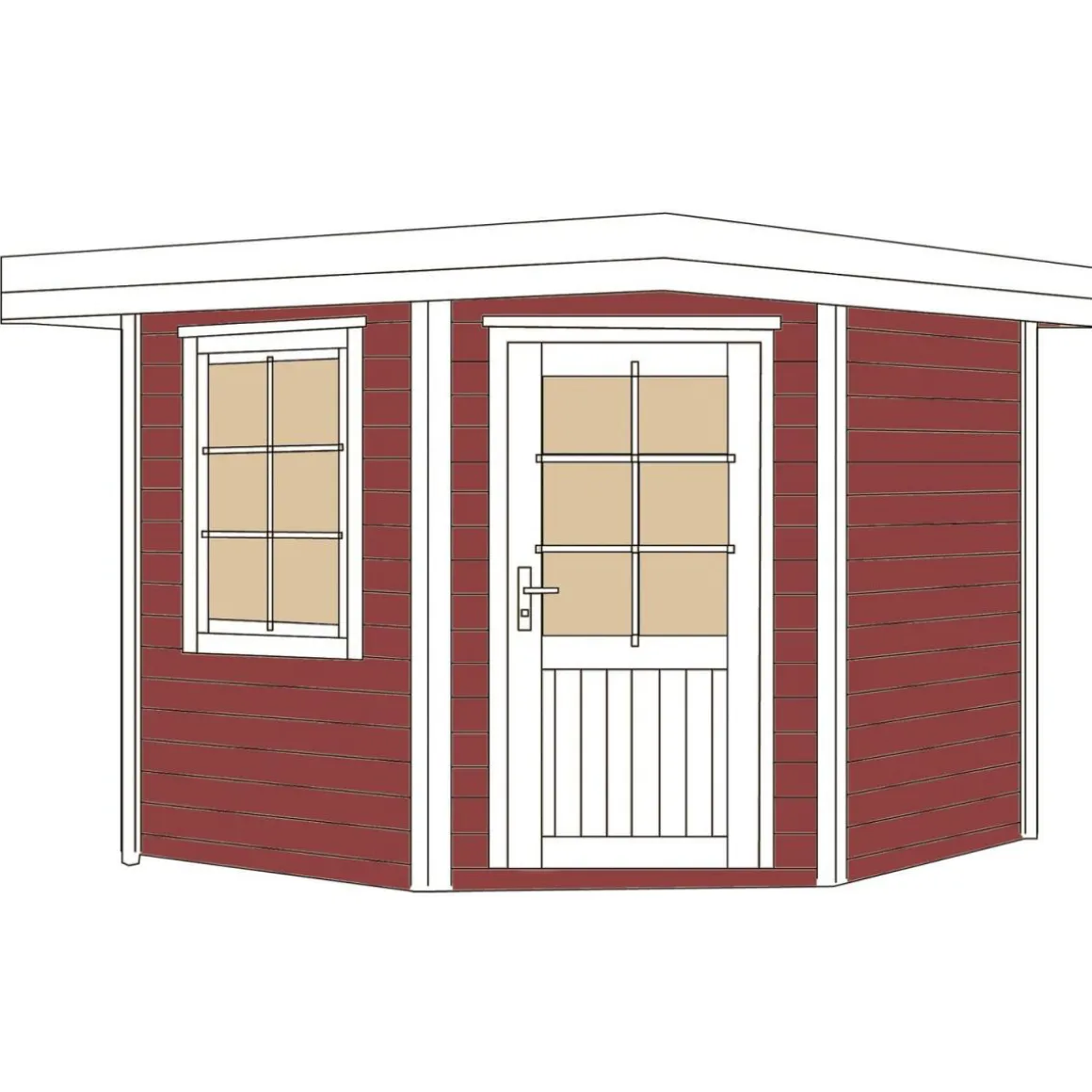 Weka Designhaus 213 5-Eck 278 x 278 x 237 cm rot