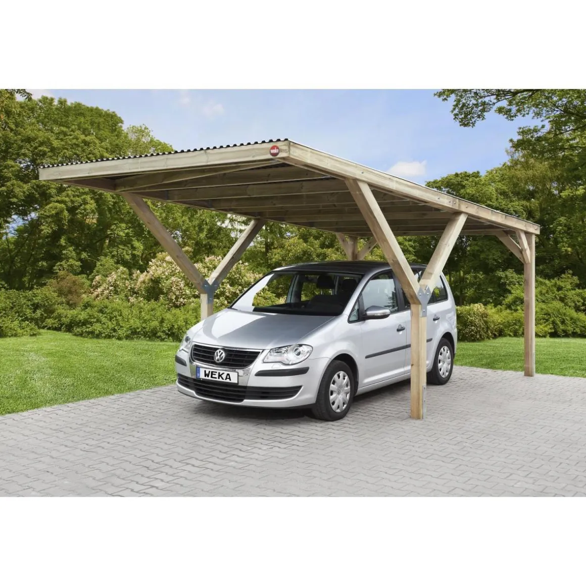 Weka Doppelcarport X mit Stahldach Pfosten 12 x 12 cm