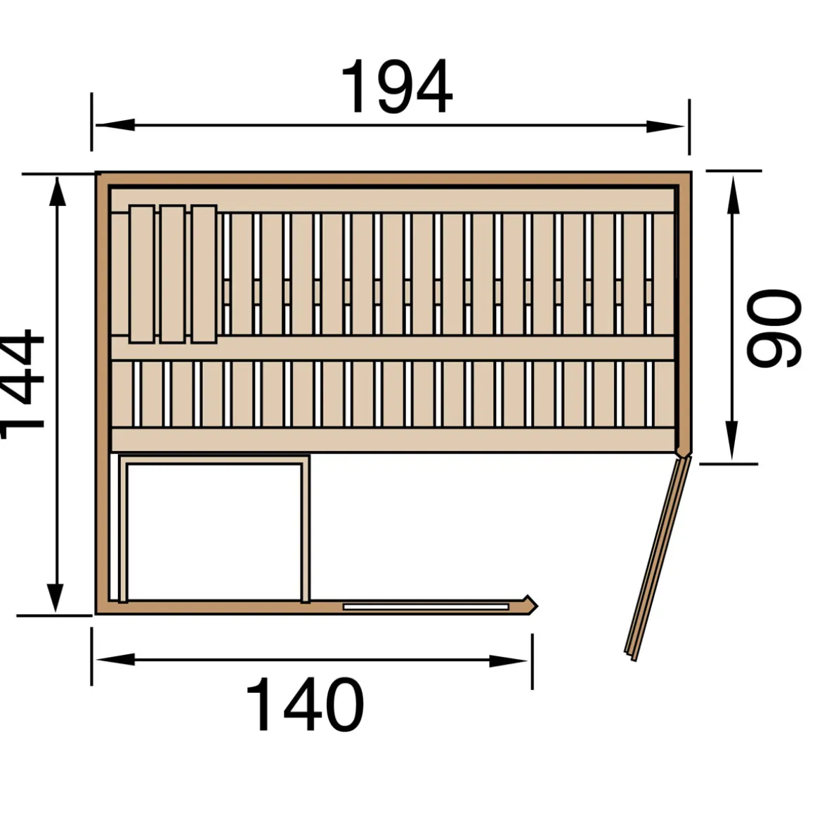 Weka Elementecksauna „Varberg 1“ GTF