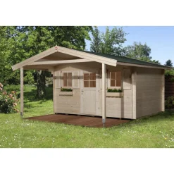 Weka Gartenhaus 135 A Größe 1/2 mit Vordach 460 x 510 x 262 cm