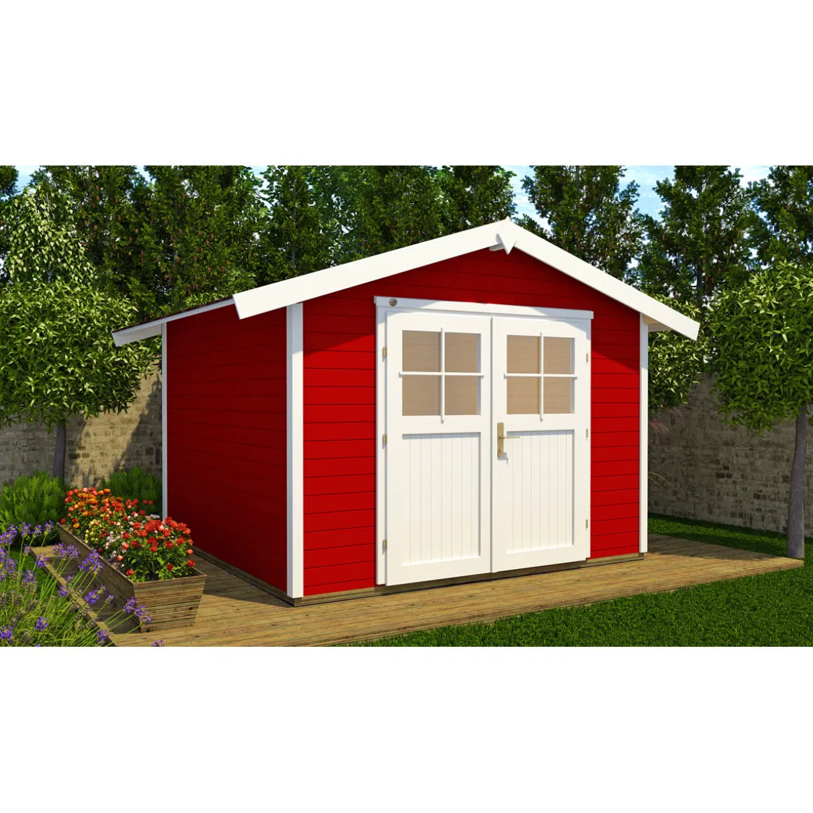 Weka Gartenhaus 122 Größe 2 schwedenrot
