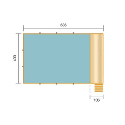 Weka Pool Rechteckig Größe 2 b 401,5 x 641,5 cm inkl Technikraum/Sonnendeck und FilteranlageFolie sand