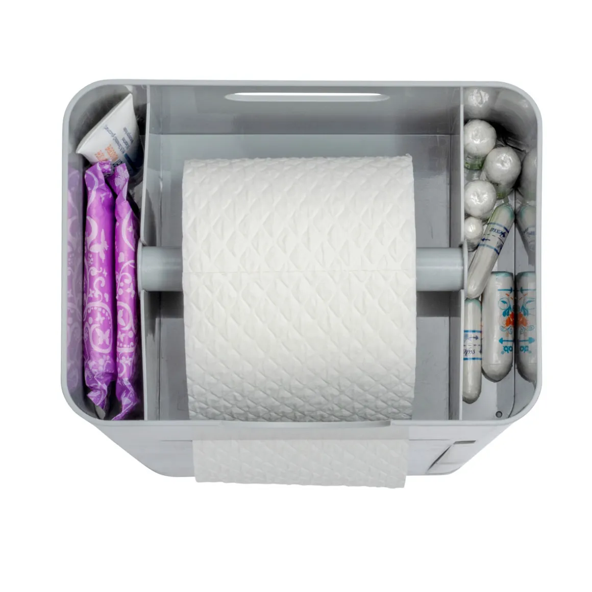 Wenko 6 in 1 Stand WC-Garnitur Imon Grau matt integrierter Toilettenpapierhalter WC-Bürstenhalter Ersatzrollenhalter Stauraumfächer und Ablage