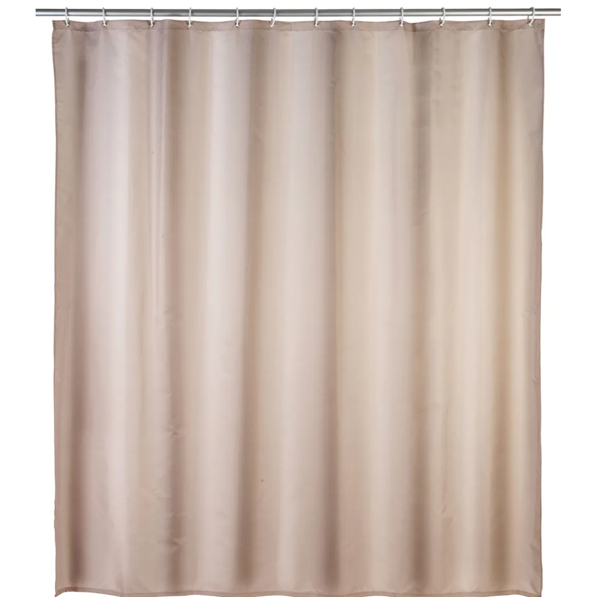 Wenko Anti-Schimmel Duschvorhang Uni Beige Textil Polyester 180 x 200 cm waschbar