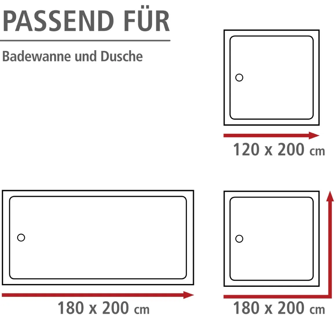 Wenko Anti-Schimmel Duschvorhang Uni Beige Textil Polyester 180 x 200 cm waschbar