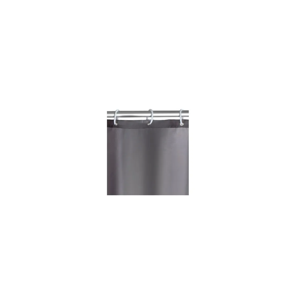 Wenko Anti-Schimmel Duschvorhang Uni Grey Textil Polyester 180 x 200 cm waschbar