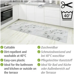 Wenko Badematte Marmor 65 x 200 cm Weichschaummatte