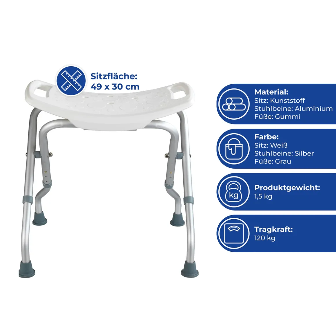 Wenko Badhocker Secura klappbar bis 120 kg Tragkraft