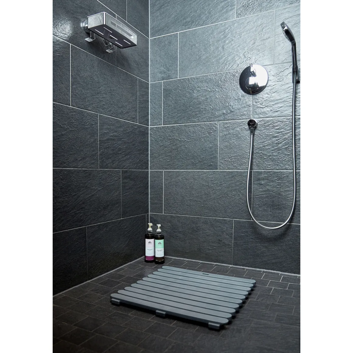 Wenko Duschmatte Indoor und Outdoor Grau 55 x 55 cm