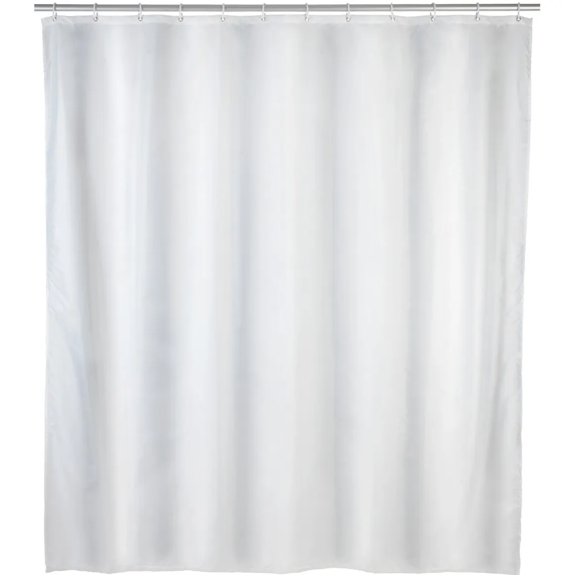 Wenko Duschvorhang Uni Weiß Textil Polyester 240 x 180 cm waschbar