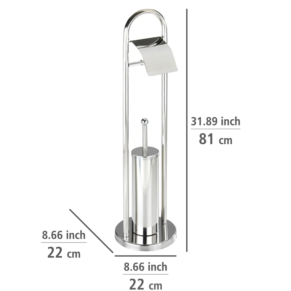 Wenko Exclusiv Stand WC-Garnitur Vasto Edelstahl rostfrei
