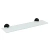 Wenko Glas Wandablage Bosio Black Edelstahl matt rostfrei