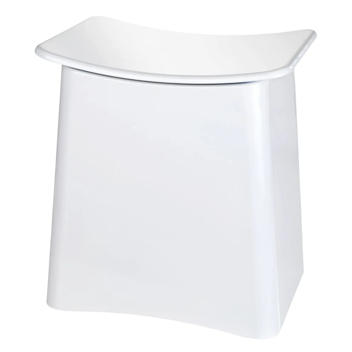 Wenko 2in1 Hocker Wing Weiß Badhocker mit herausnehmbarem Wäschesack