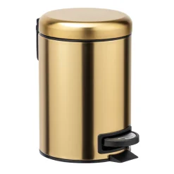 Wenko Kosmetik Treteimer Leman Gold matt 3 L Edelstahl