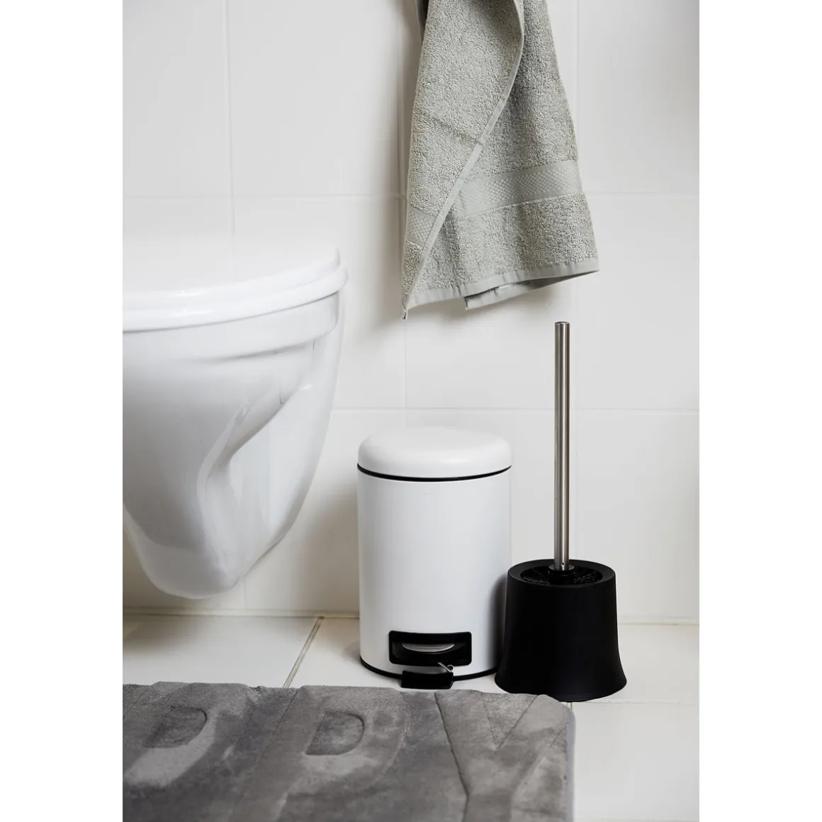 Wenko Kosmetik Treteimer Leman Weiß 3 L 2er Set Kosmetikeimer Mülleimer