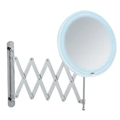Wenko LED Teleskop-Wandspiegel Barona Kosmetikspiegel Leuchtspiegel