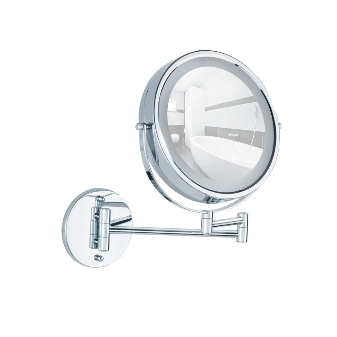 Wenko Power-Loc LED Wandspiegel Lumi 5-fach Vergrößerung Befestigen ohne bohren