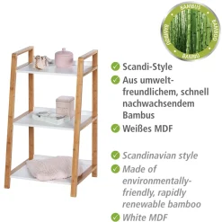 Wenko Regal Finja aus Bambus mit 3 Etagen 43 x 76 x 36 cm