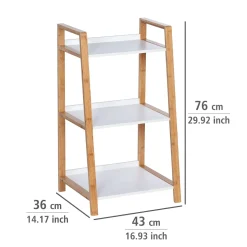 Wenko Regal Finja aus Bambus mit 3 Etagen 43 x 76 x 36 cm