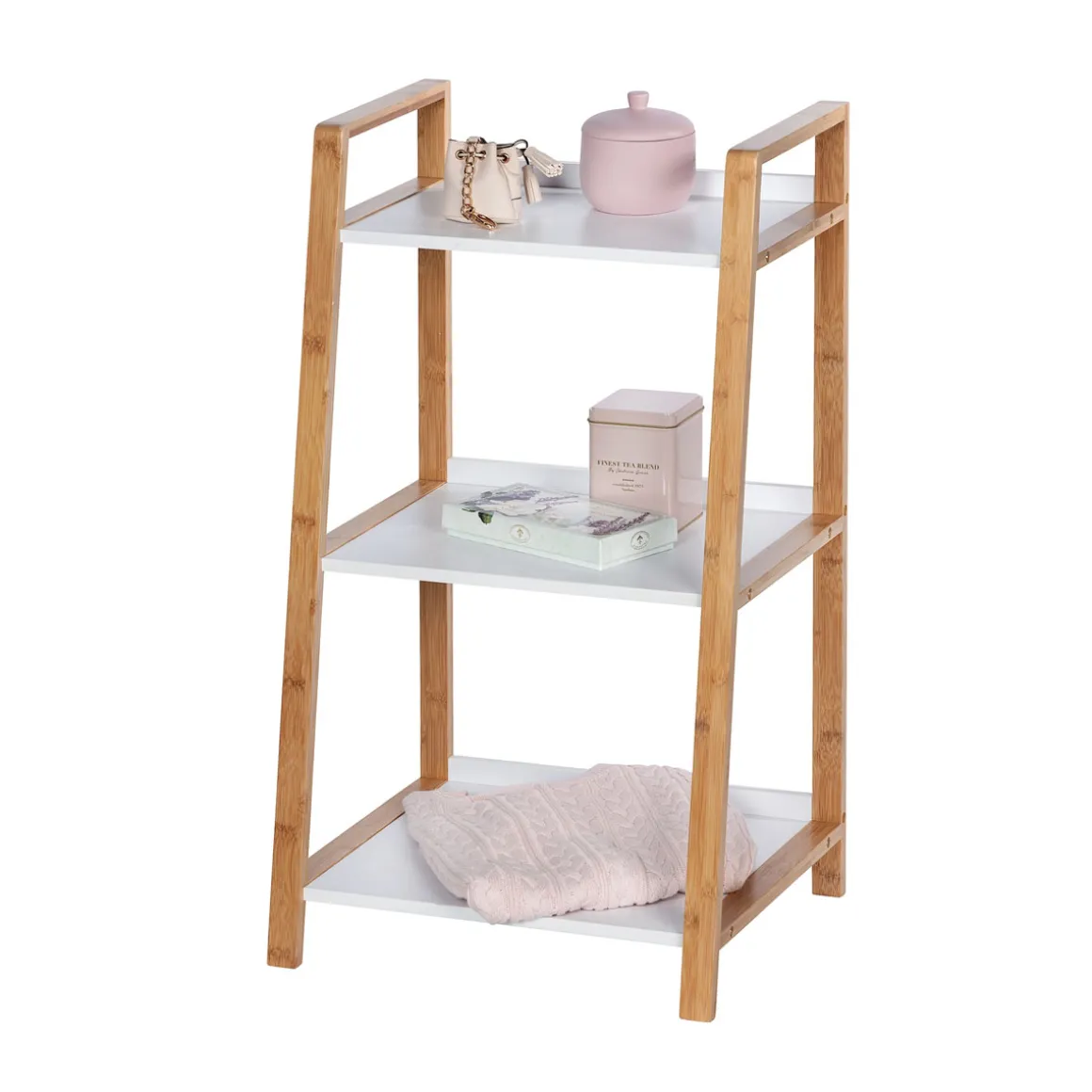 Wenko Regal Finja aus Bambus mit 3 Etagen 43 x 76 x 36 cm