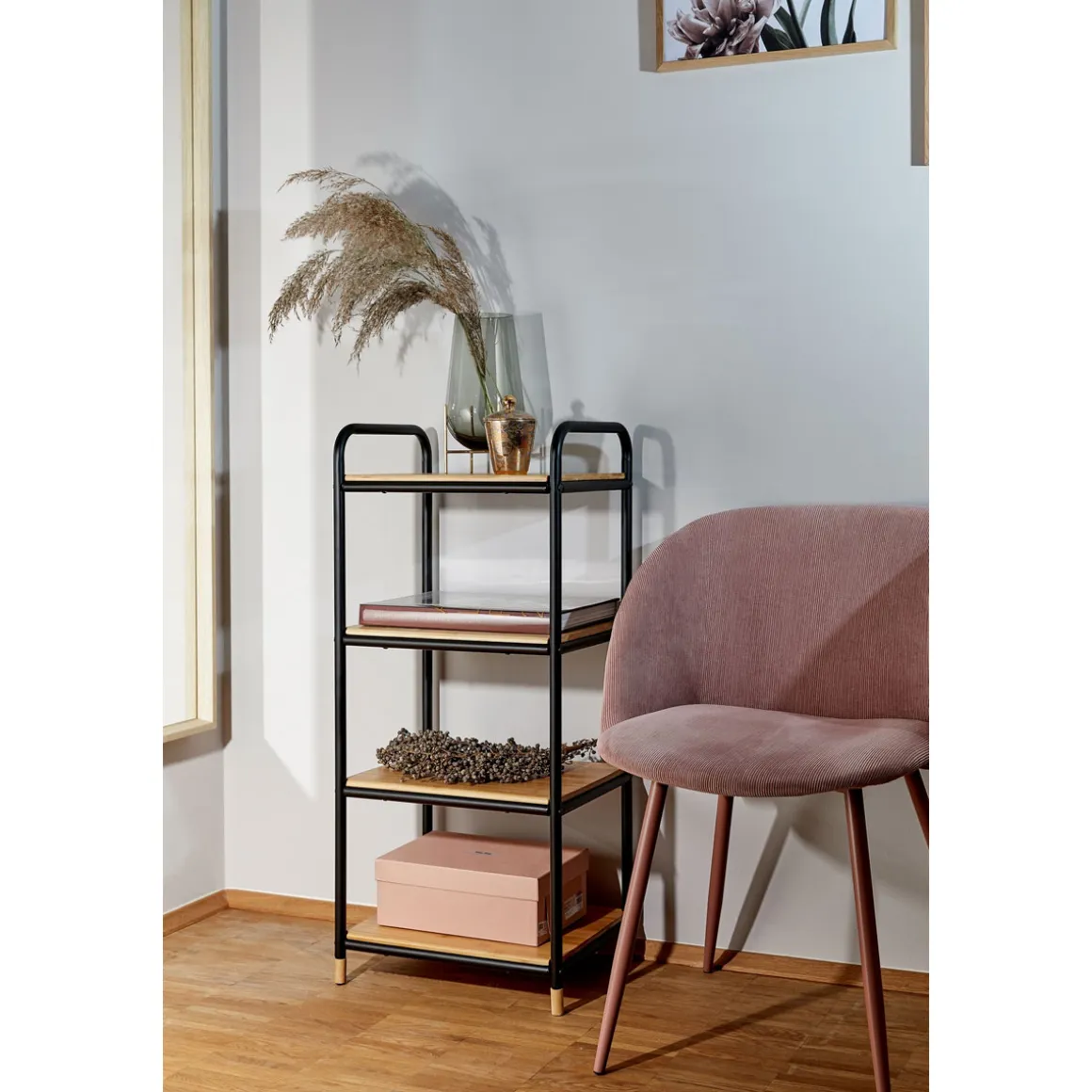 Wenko Regal Loft aus Bambus mit 4 Etagen Badezimmerregal Wohnregal