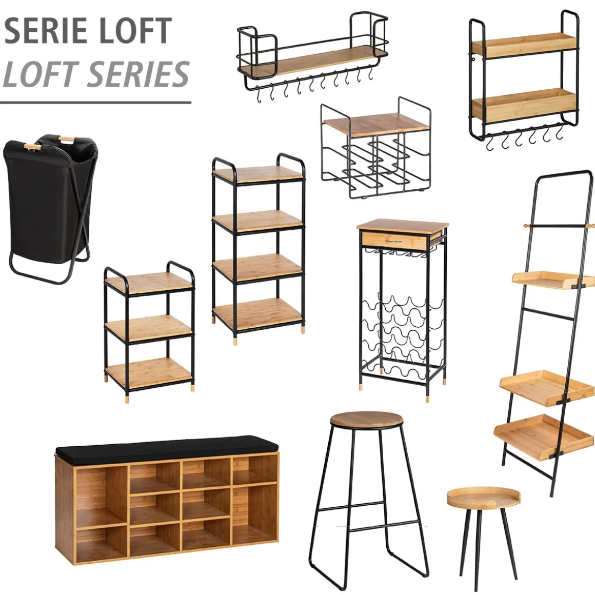Wenko Regal Loft aus Bambus mit 3 Etagen Badezimmerregal Wohnregal
